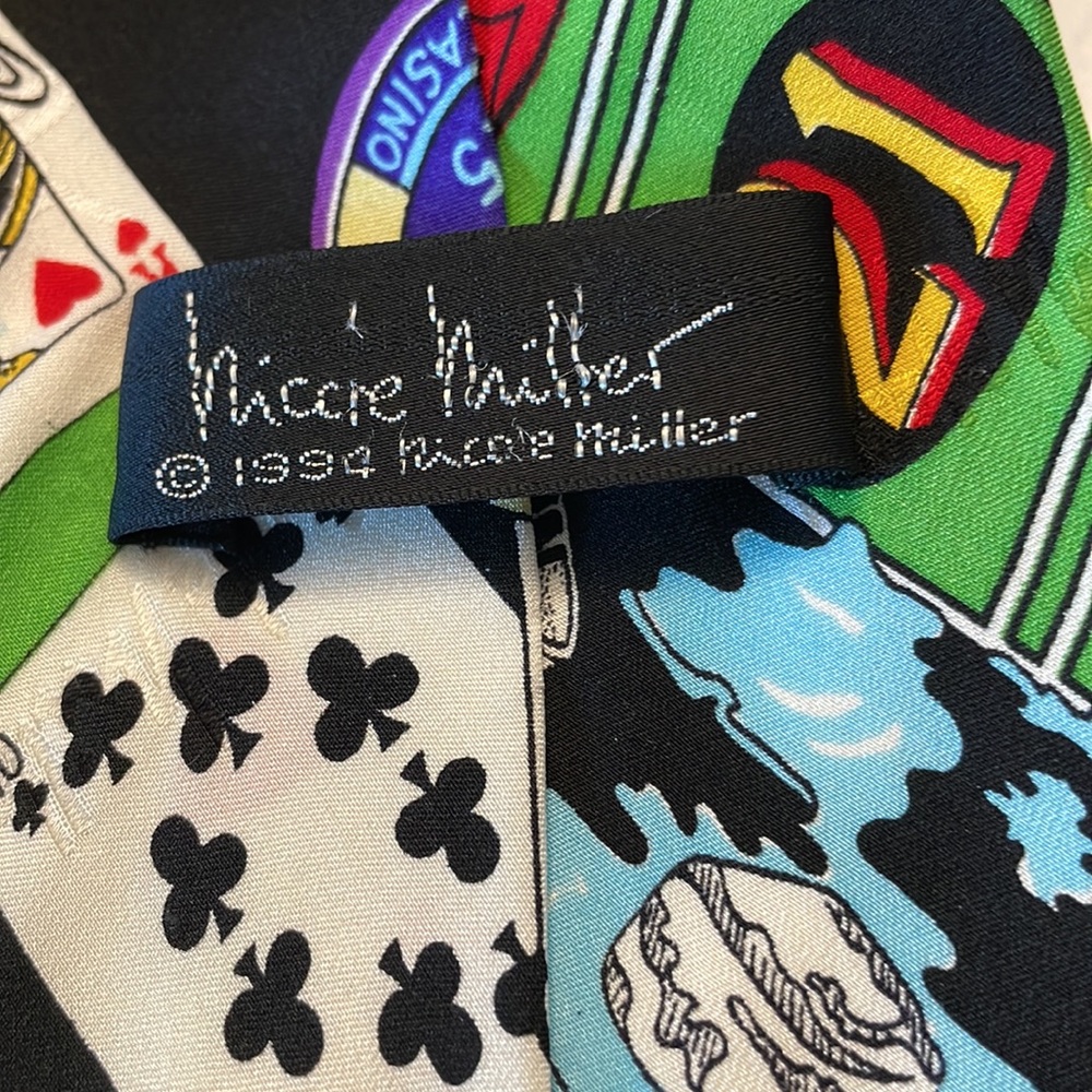 Nicole Miller 1994 Silk Tie with gambling theme - Picture 3 of 3